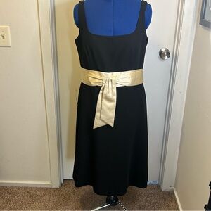 NWT Ann Taylor‎ Dress, black with cream satin sash